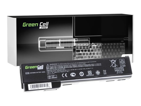 Green Cell PRO - Batteri til bærbar PC (tilsvarer: HP CC06, HP HSTNN-DB1U) - litiumion - 6-cellers - 5200 mAh - svart - for HP EliteBook 8460p, 846...