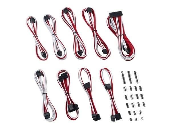 CableMod Classic ModMesh C-Series RMi & RMx Cable Kit - Strømkabelsett - hvit, rød
