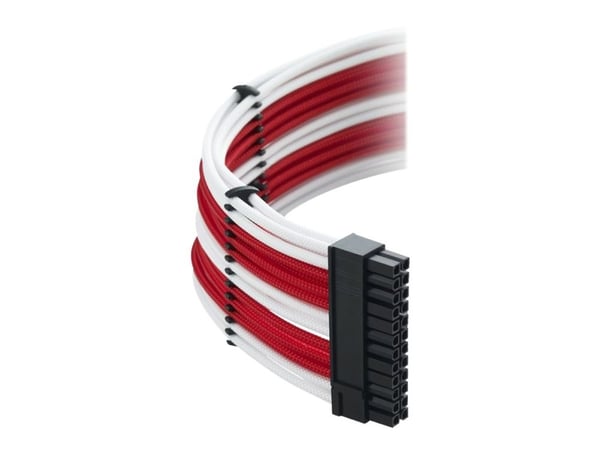 CableMod Classic ModMesh RT-Series - Strömkabelsats - vit, röd