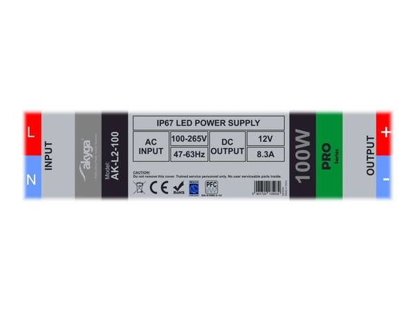 Akyga - Pro Series - LED-driver - 100 Watt - 8,3 A (uisolert ledning)