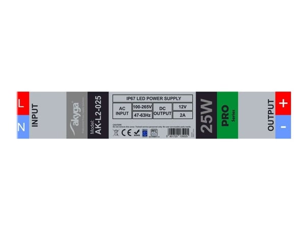 Akyga Pro Series AK-L2-025 - Strømadapter - AC 100-265 V - 25 watt