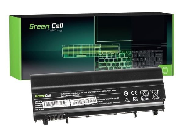 Green Cell - Batteri til bærbar PC (tilsvarer: Dell N5YH9, Dell VV0NF) - litiumion - 9-cellers - 6600 mAh - svart - for Dell Latitude E5440, E5540