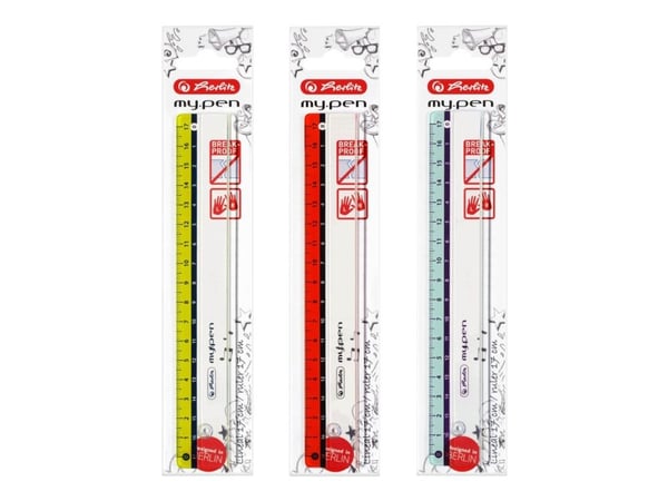 Herlitz my.pen - Linjal - 17 cm - tilgjengelig i ulike farger - plastikk