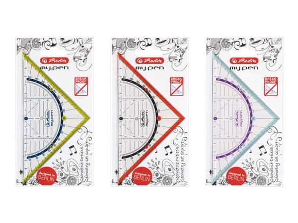 Herlitz my.pen - Trekant - 16 cm - 45°, 45° - tilgjengelig i ulike farger - plastikk