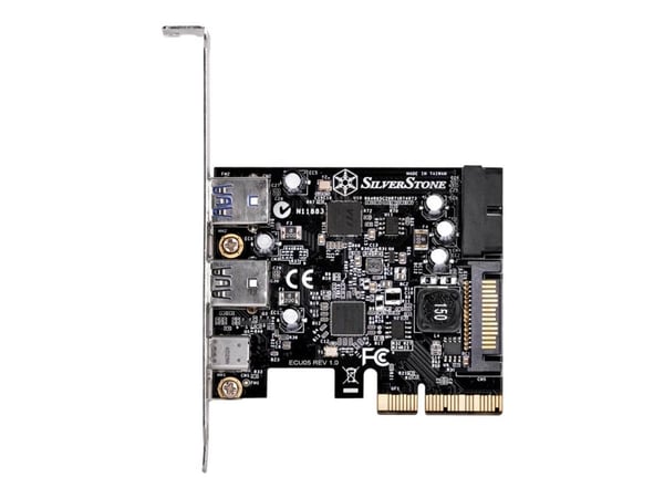 SilverStone ECU05 - USB-adapter - PCIe 2.0 x2 låg profil - USB-C 3.1 x 1 + USB 3.0 x 2 + USB 3.0 (internt) x 2