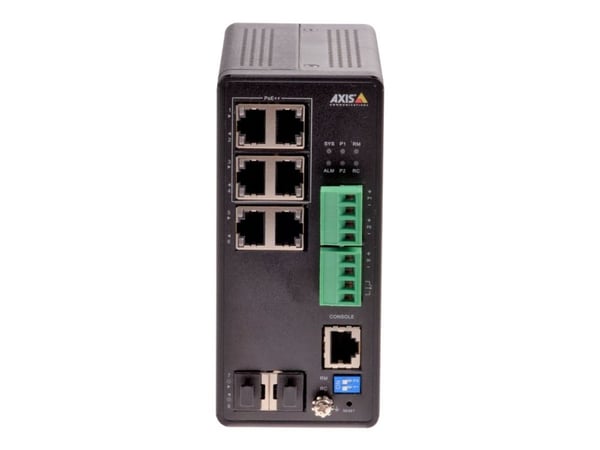 Axis T8504-R - Switch - Administrerad - 4 x 10/100/1000 (PoE+) + 2 x kombination Gigabit Ethernet/Gigabit SFP - skrivbordsmodell, rackmonterbar - P...