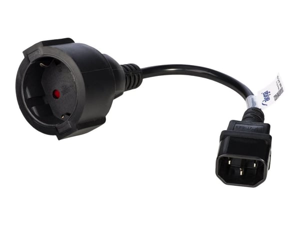 Akyga Pro Series - Strømforlengelseskabel - CEE 7/4 (hunn) til IEC 60320 C14 - 250 V - 10 A - 15 cm - svart