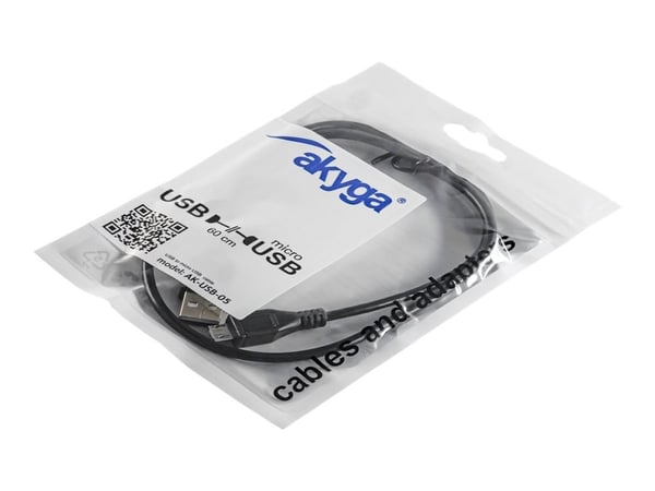 Akyga AK-USB-05 - USB-kabel - USB (hann) til Micro-USB type B (hann) - 60 cm - svart