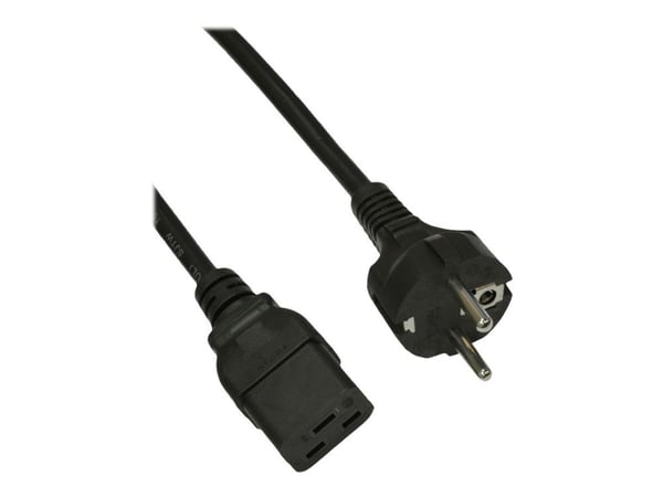Akyga Pro Series - Verkkokaapeli - virta CEE 7/7 (naaras) IEC 60320 C19 - 250 V - 16 A - 1,8 m - musta - musta