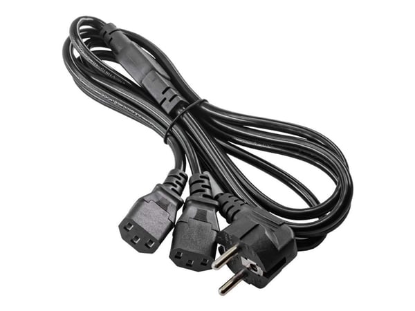Akyga Pro Series AK-PC-04A - Strömkabel - power CEE 7/7 (hane) vinklad till power IEC 60320 C13 - 250 V - 10 A - 1.8 m - svart