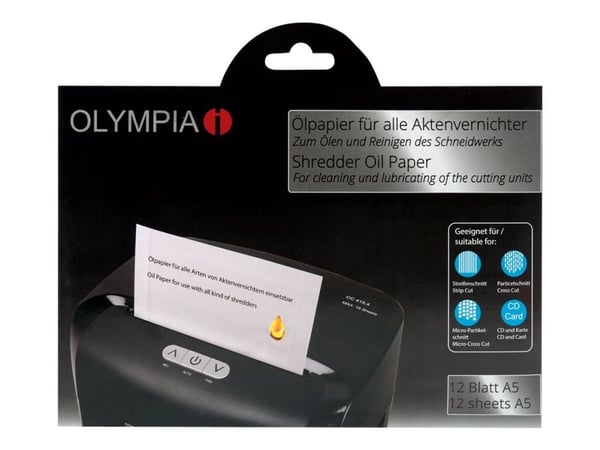OLYMPIA - Smøreark for makuleringsmaskin (en pakke 12)