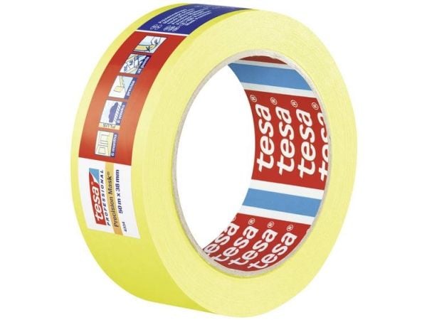 TESA 4334, 25mm x 50m, 50m, 25mm, Gul