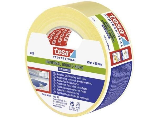tesa 04939-00003-11 gulv-/fugelistbånd hvit (L x B) 25,00 m x 50,00 mm 25 m (04939-00003-11)