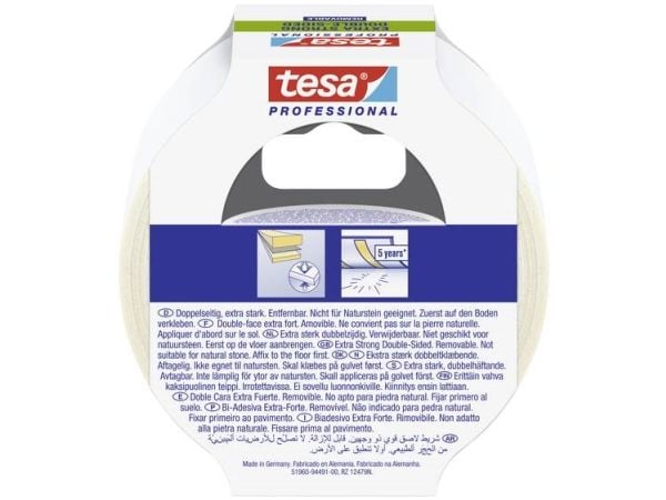 tesa EXTRA STRONG 51960-00000-11 Mattoteippi tesa® Professional Läpikuultava (L x S) 10 m x 50 mm 1 kpl 1 kpl