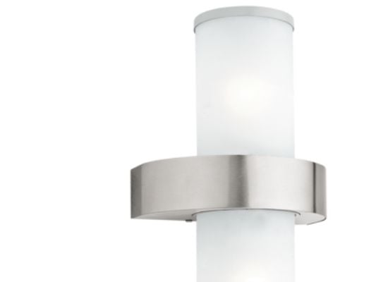 Eglo Beverly - Vegglampe - 2 holdere - E27 - sylinder - rustfritt stål, hvit