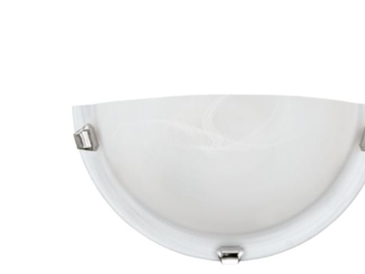 EGLO SALOME vegglampe i krom med alabastfarget glass