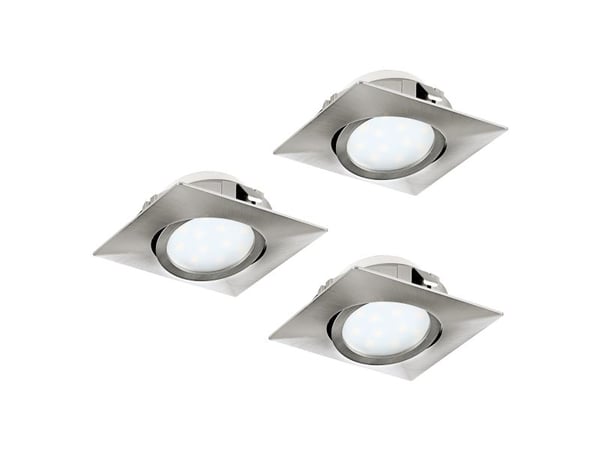 EGLO Pineda, Innsunket spotlight, LED, 6 W, 3000 K, 500 lm, Nickel