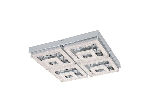 EGLO Fradelo, LED, Ikke-utskiftbare pærer, 3000 K, 1250 lm, IP20, Kromfarget, Gjennomsiktig