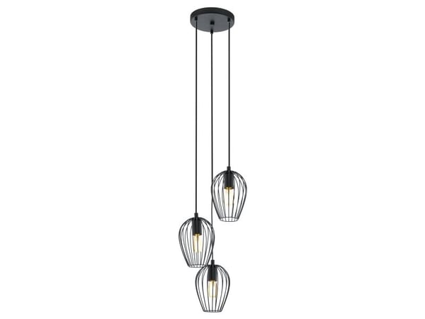 Eglo Newtown - Taklampe - 3 innganger - E27 - svart