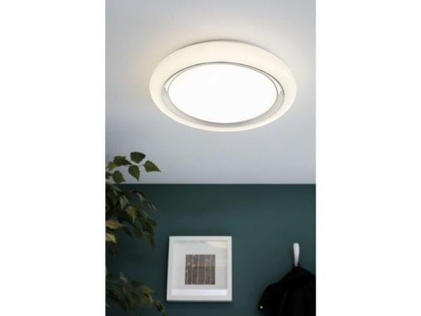 EGLO Capasso, LED, Ikke-utskiftbare pærer, 3000 K, 2500 lm, IP20, Kromfarget, Hvit