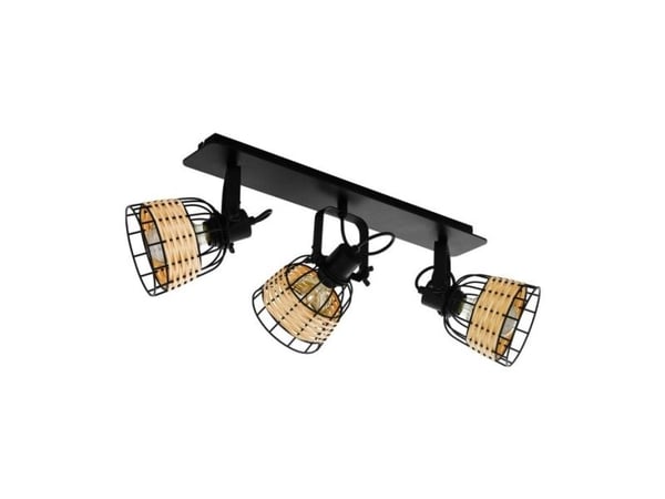 EGLO ANWICK 1 SPOTLIGHT SKINNE 3XE27 SVART/BAMBUS