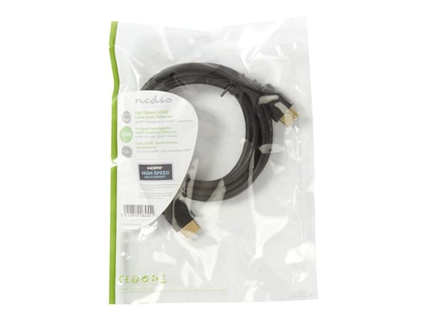 Nedis CVGP34000BK20, 2 m, HDMI-tyyppi A (vakio), HDMI-tyyppi A (vakio), 3840 x 2160 pikseliä, 3D, Musta
