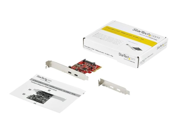 Startech 2-ports PCIe USB 3.1-kort - 2x USB-C - USB 3.1 Gen 2 - Upp till 10 Gbit/s - USB-adapter - PCIe 3.0 x4 låg profil - USB-C 3.1 Gen 2 x 2 - f...