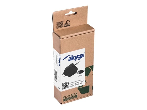 Akyga AK-ND-60 - Strømadapter - AC 100-250 V - 45 watt - svart