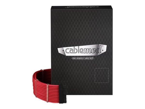 CableMod PRO Series ModMesh RT-Series - Strömkabelsats - formpressad - röd