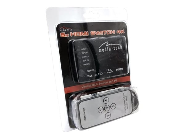 Media-Tech MT5207 - Video/audio switch - 5 x HDMI - stasjonær