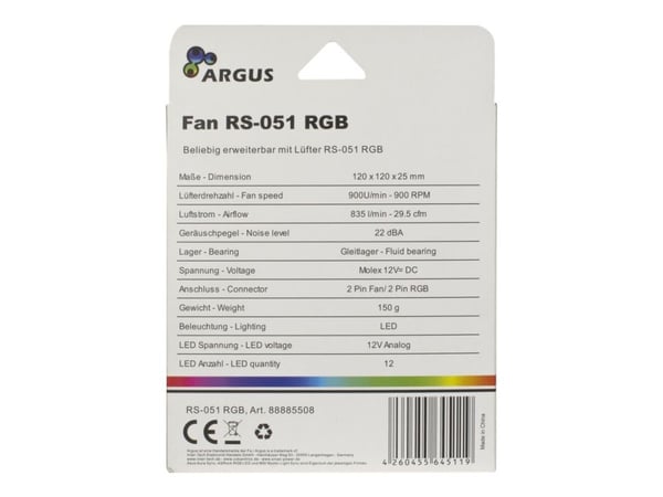 Argus RS-051 RGB - Kabinettvifte - 120 mm