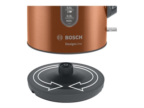 Bosch DesignLine TWK4P439 - Vattenkokare - 1.7 liter - 2.4 kW - koppar