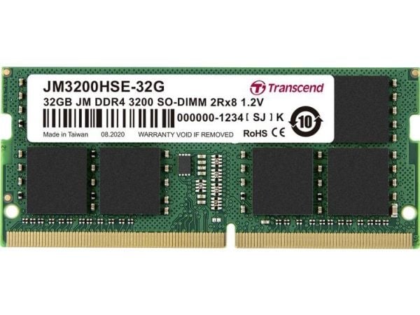Transcend JetRAM - DDR4 - modul - 32 GB - SO DIMM 260-pin - 3200 MHz / PC4-25600 - CL22 - 1.2 V - ikke-bufret - ikke-ECC