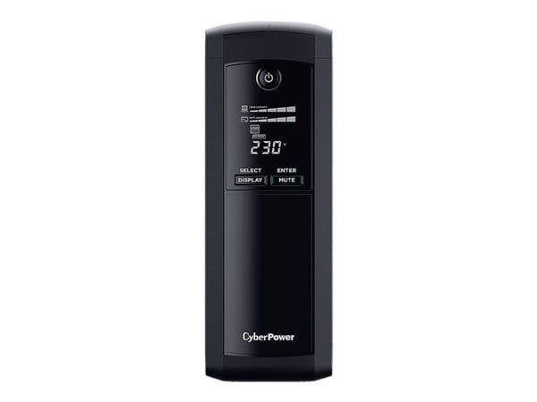 CyberPower Value Pro VP1200EILCD - UPS - AC 230 V - 720 watt - 1200 VA - enkeltfase - RS-232, USB - utgangskontakter: 8 - svart