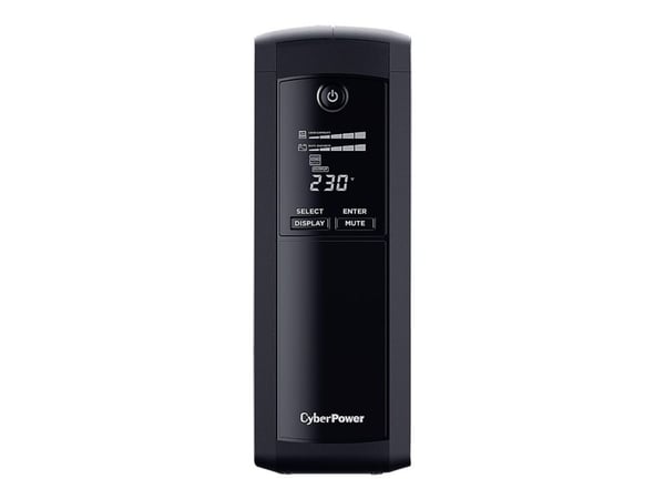 CyberPower Value Pro VP1600EILCD - UPS - AC 230 V - 960 watt - 1600 VA - enkeltfase - RS-232, USB - utgangskontakter: 8 - svart