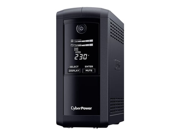 CyberPower Value Pro VP700EILCD - UPS - AC 230 V - 390 watt - 700 VA - enkeltfase - RS-232, USB - utgangskontakter: 6 - svart