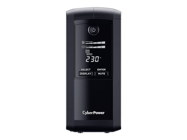 CyberPower Value Pro VP700EILCD - UPS - AC 230 V - 390 watt - 700 VA - enkeltfase - RS-232, USB - utgangskontakter: 6 - svart