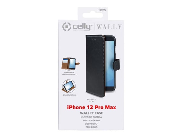Celly Wally, Folio-kotelo, Apple, iPhone 12, 15,5 cm (6.1"), Musta, Ruskea