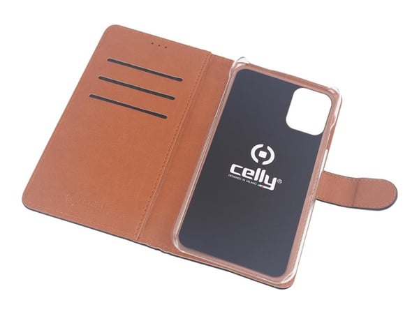 Celly Wally, Folio-kotelo, Apple, iPhone 12, 15,5 cm (6.1"), Musta, Ruskea
