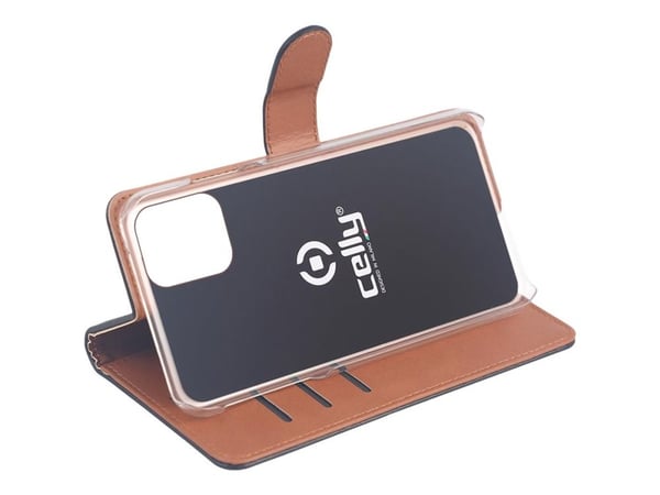 Celly Wally, Folio-kotelo, Apple, iPhone 12, 15,5 cm (6.1"), Musta, Ruskea