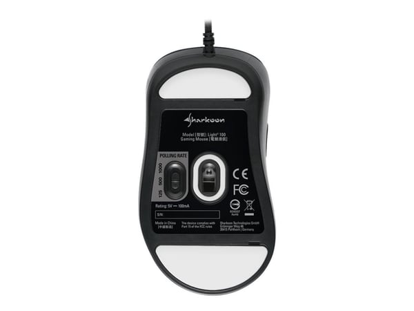 Sharkoon Light² 100 - Mus - høyrehendt - optisk - 6 knapper - kablet - USB