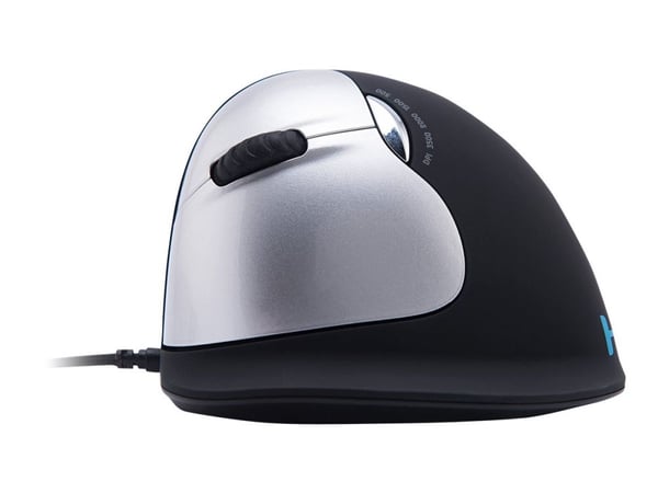R-Go Ergonomic mouse HE Break - Mus - ergonomisk - venstrehendt - 5 knapper - kablet - USB - svart