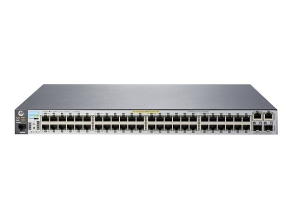 HPE Aruba 2530-48-PoE+ - Switch - Styrt - 48 x 10/100 + 2 x kombo-Gigabit SFP + 2 x 10/100/1000 - stasjonær, rackmonterbar, veggmonterbar - PoE+