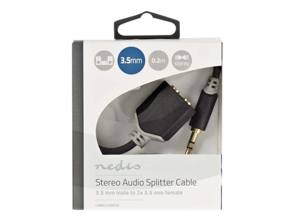 Nedis CABW22100AT02, 3.5mm, 2 x 3.5mm, Kuparipinnoitettu alumiini (CCA), Antrasiitti