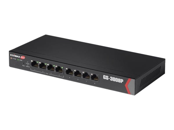Edimax GS-3008P, Hallittu, Gigabit Ethernet (10/100/1000), Täysin kaksipuolinen, Power over Ethernet -tuki Edimax GS-3008P, Hallittu, Gigabit Ethernet (10/100/1000), Täysin kaksipuolinen, Power over Ethernet -tuki