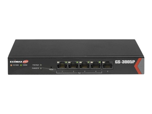 Edimax GS-3005P, Hallittu, Gigabit Ethernet (10/100/1000), Täysin kaksipuolinen, Power over Ethernet -tuki