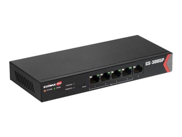 Edimax GS-3005P, Hallittu, Gigabit Ethernet (10/100/1000), Täysin kaksipuolinen, Power over Ethernet -tuki