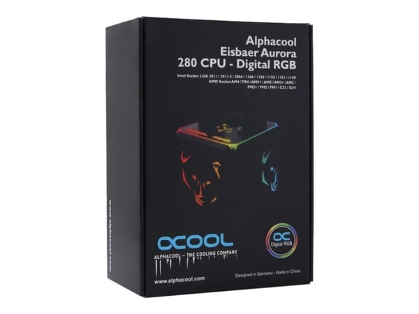 Alphacool 11729, All-in-one-nesteenjäähdytin, 14 cm, 71 m³/h, Musta