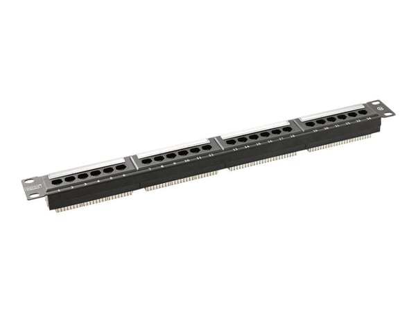 DIGITUS Professional DN-91524U-1 - Koblingspanel - CAT 5e - UTP - RJ-45 X 24 - svart, RAL 9005 - 1U - 19"