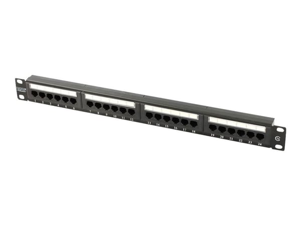 DIGITUS Professional DN-91524U-1 - Patch-panel - CAT 5e - UTP - RJ-45 X 24 - svart, RAL 9005 - 1U - 19"